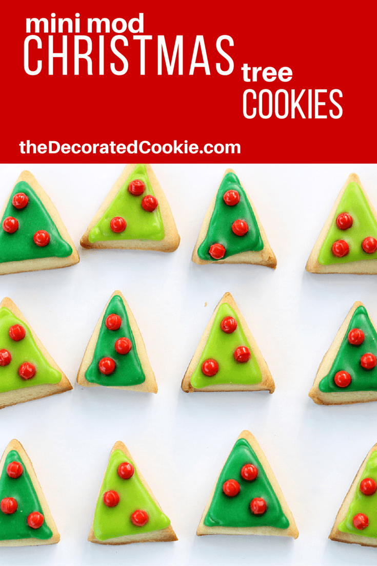 mini mod Christmas tree cookies 