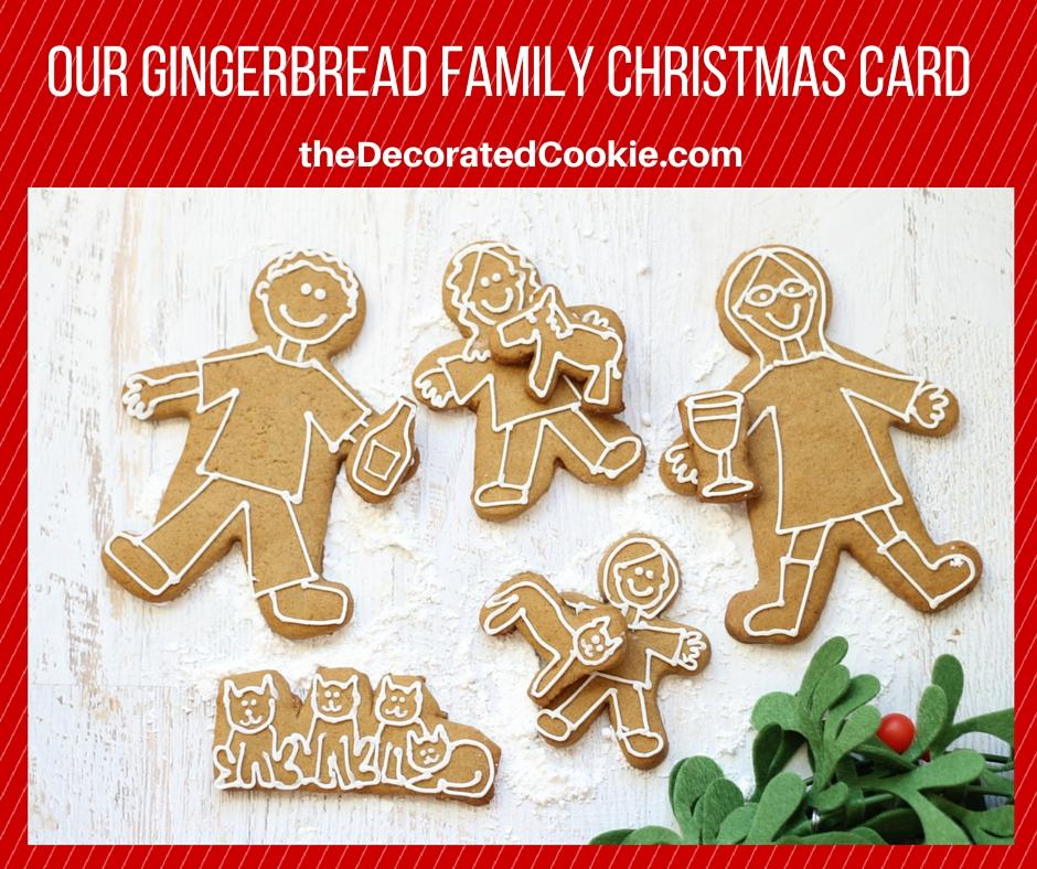 gingerbread family Christmas card idea 