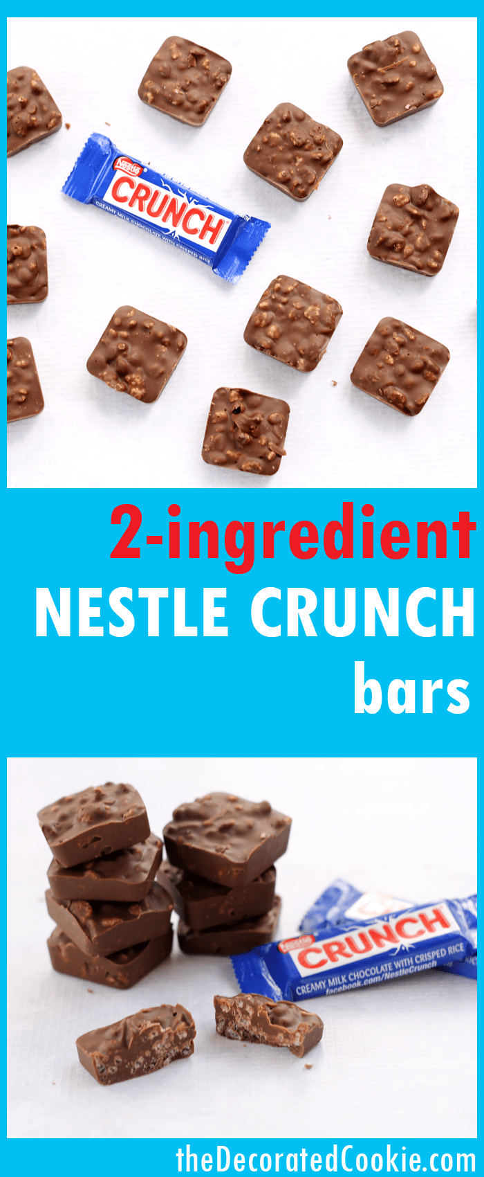 homemade Nestle Crunch bars, two-ingredient recipe