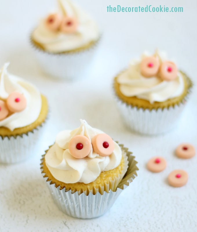 DIY boob sprinkles for breast cancer cupcakes 