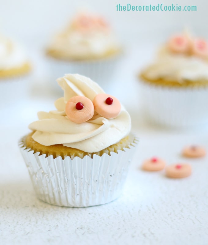 DIY boob sprinkles for breast cancer cupcakes 