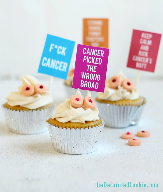 DIY boob sprinkles for breast cancer cupcakes 