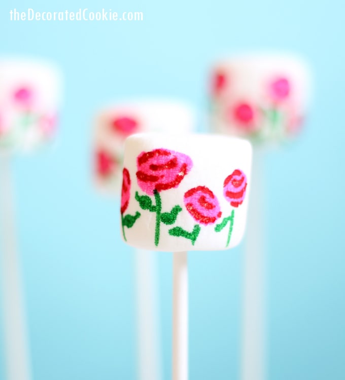 EASY rose garden marshmallows for Valentine's Day 