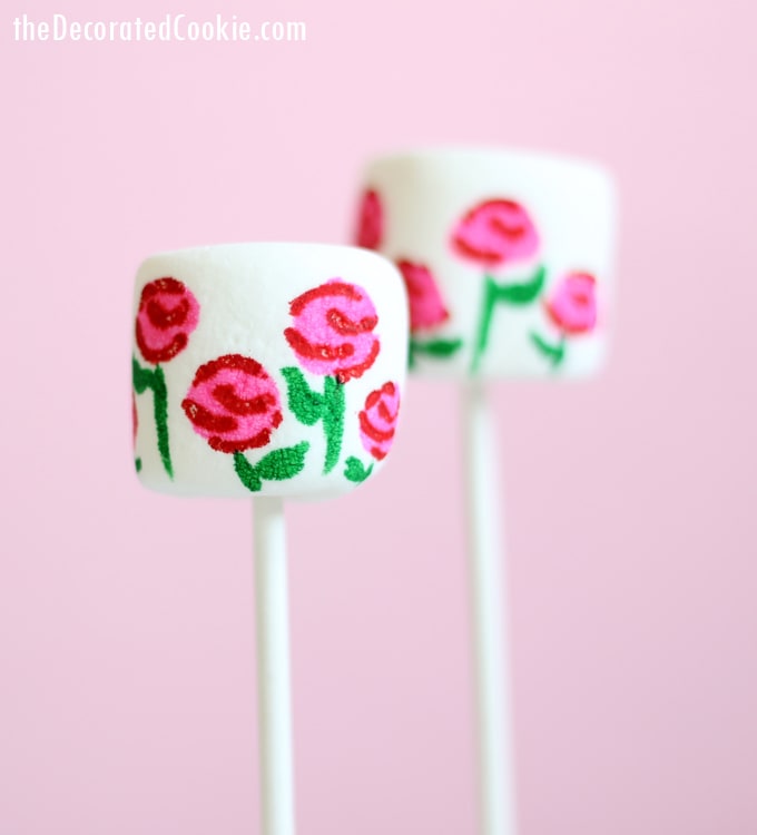 EASY rose garden marshmallows for Valentine's Day 