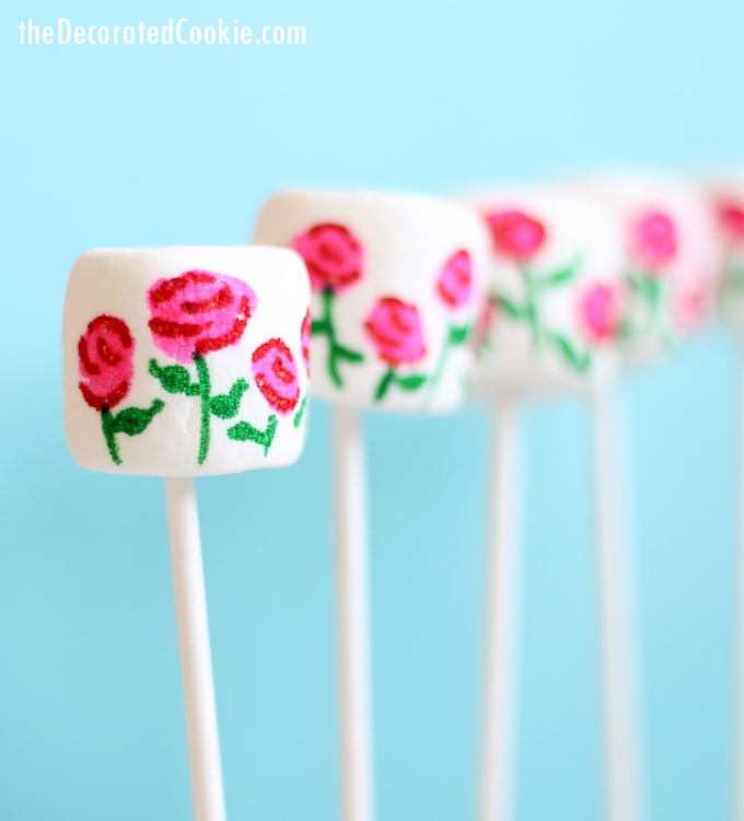 EASY rose garden marshmallows for Valentine's Day 
