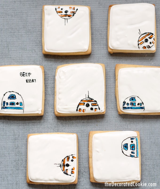 simple Star Wars droid cookies 