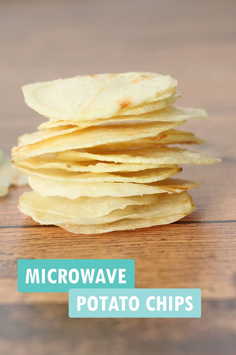 HOMEMADE POTATO CHIPS -- crispy and salty, made in the microwave