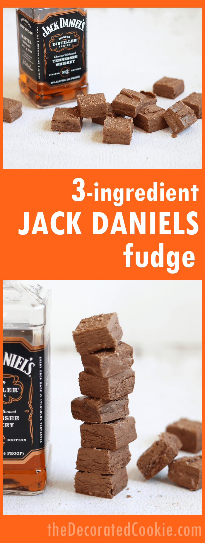 3-ingredient Jack Daniels fudge -- Incredible boozy fudge takes minutes to make. Grown-ups only! It's strong. 