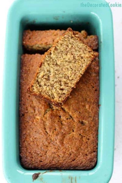 banana bread with wheat germ and flax seed
