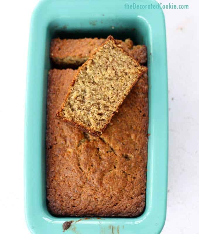 banana bread with wheat germ and flax seed
