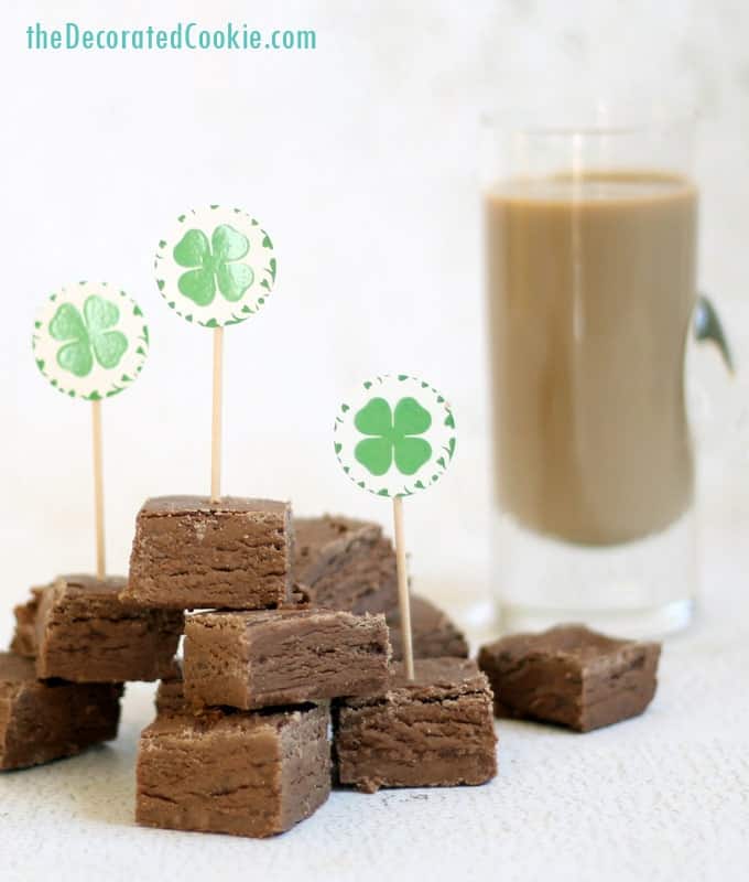 3-ingredient Baileys Irish Cream fudge shots for St. Patrick's Day