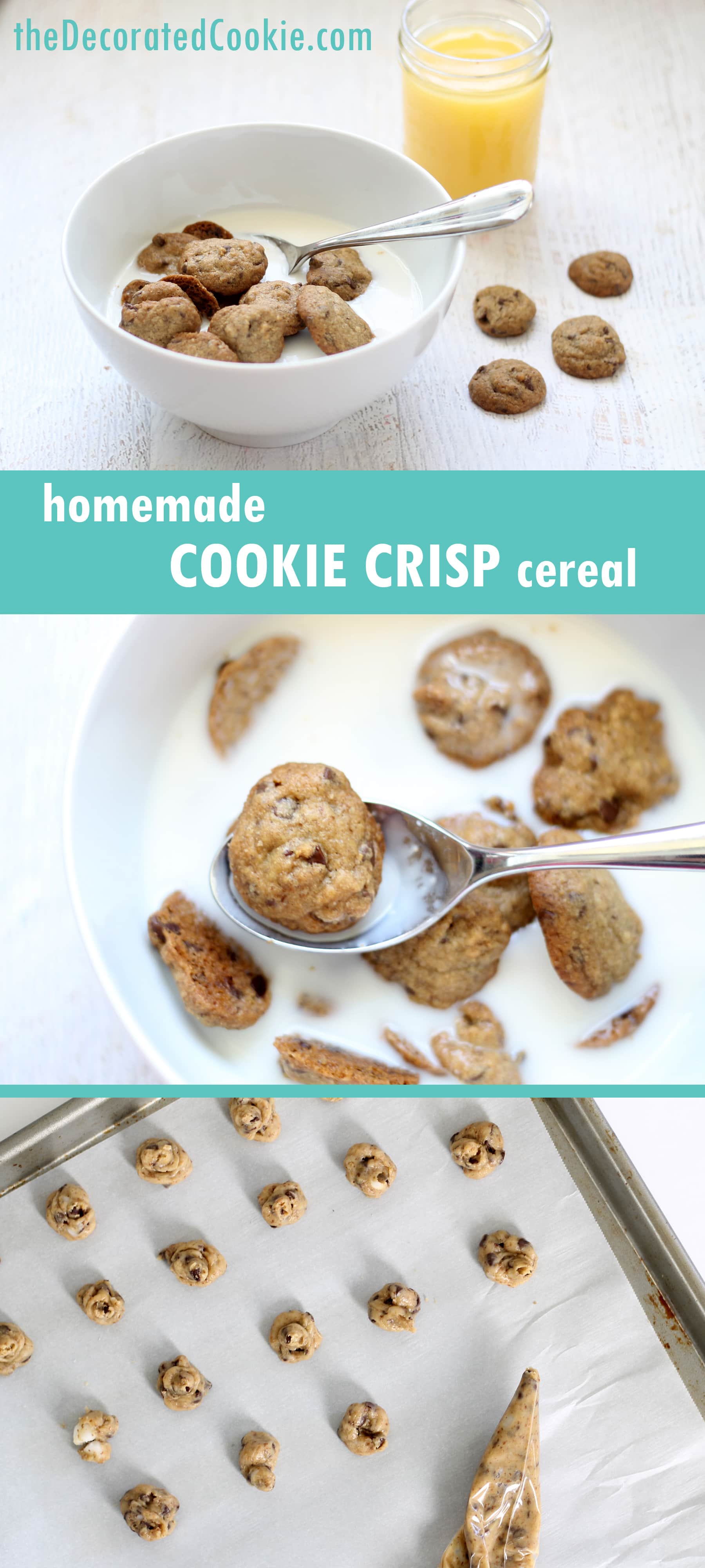 homemade cookie crisp cereal with mini chocolate chip cookies 