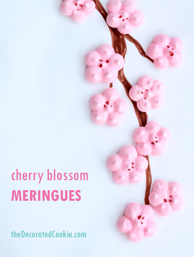 Spring cookies: cherry blossom meringues