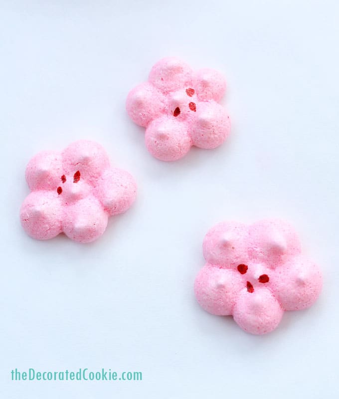 Spring cookies: cherry blossom meringues