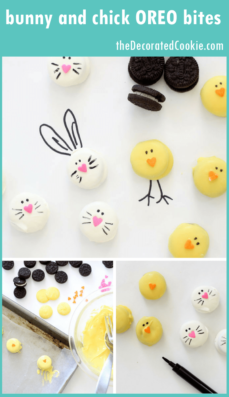 bunny and chick Oreo bites for Easter