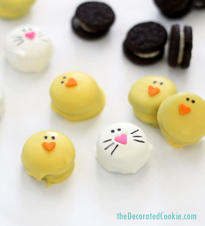 mini bunny and chick Oreo bites are a perfect Easter treat