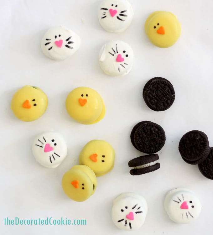 bunny and chick Oreo bites for Easter