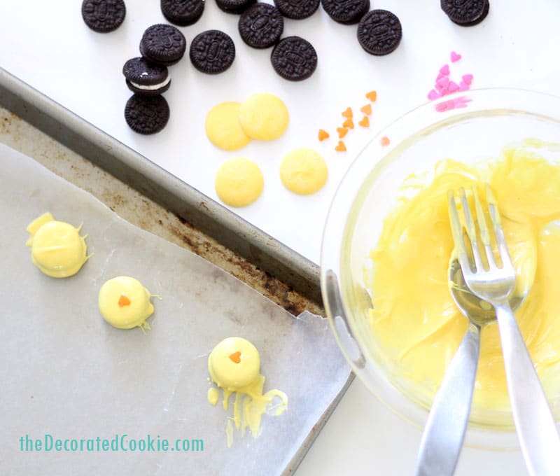 bunny and chick Oreo bites for Easter