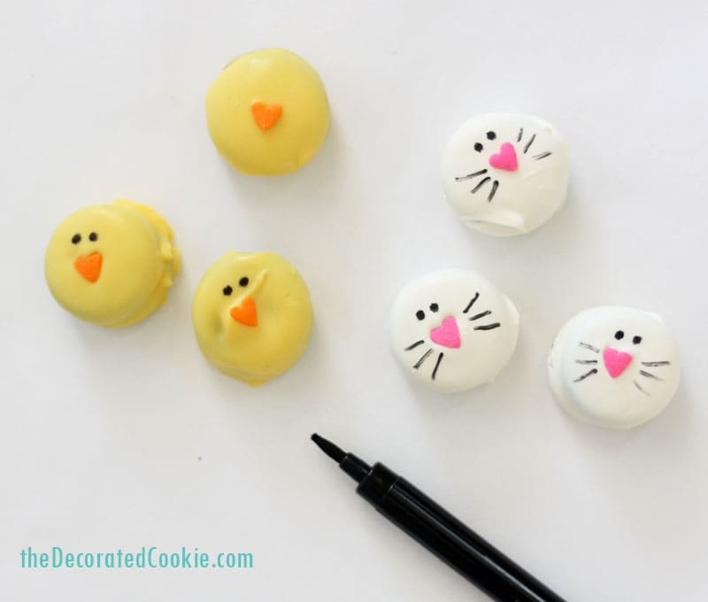bunny and chick Oreo bites for Easter 
