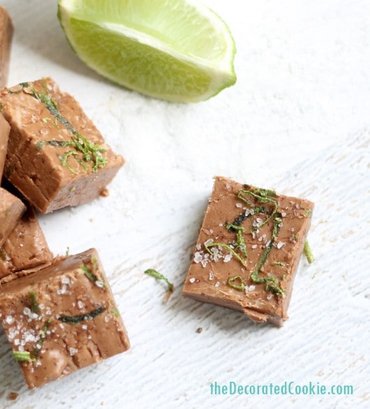 tequila boozy fudge, 3-ingredient grown-up fudge with salt and lime