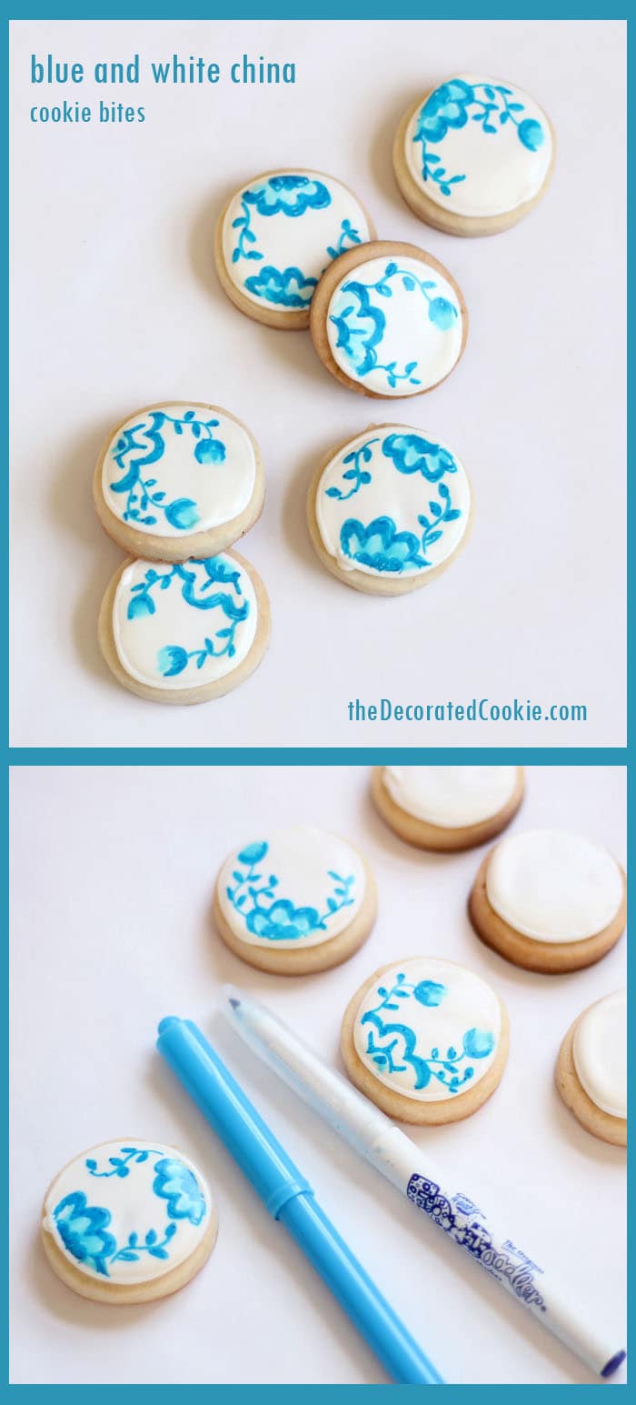 blue and white china cookies 