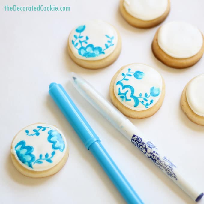 blue and white china cookies 