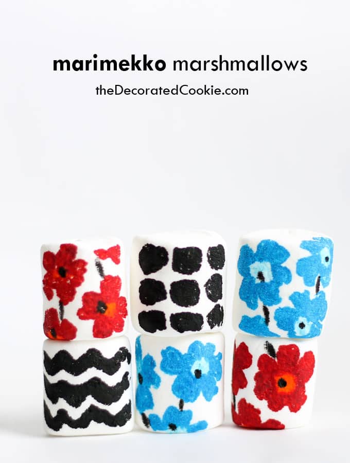 Marimekko marshmallows by theDecoratedCookie.com