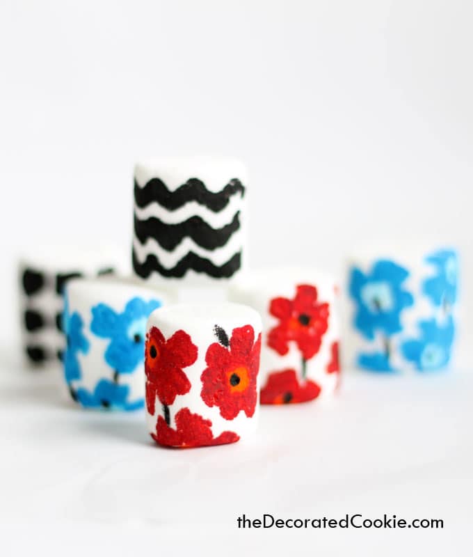 Marimekko marshmallows by theDecoratedCookie.com