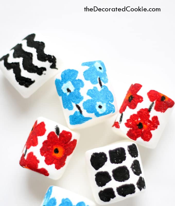 Marimekko marshmallows by theDecoratedCookie.com