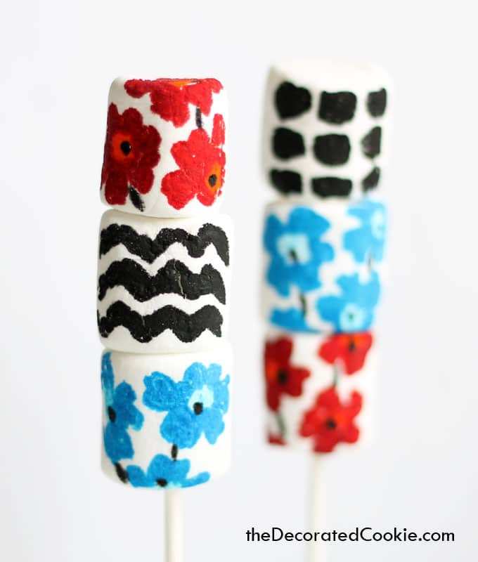 Marimekko marshmallows by theDecoratedCookie.com