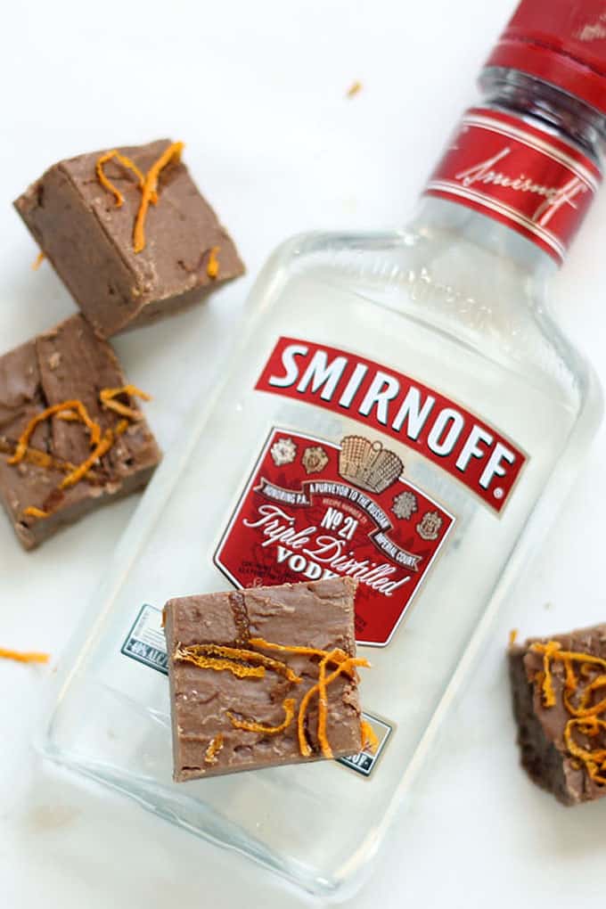 3-ingredient vodka boozy fudge takes minutes to make, and is delicious and strong. For grown-ups only (the alcohol does not cook out). Video.