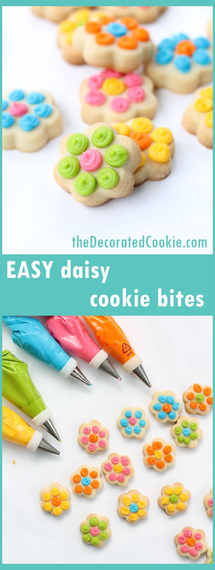 EASY flower cookies: Daisy cookie bites 
