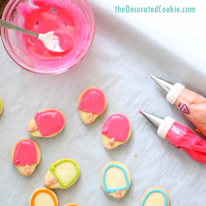 mini popsicle cookies for summer by theDecoratedCookie.com