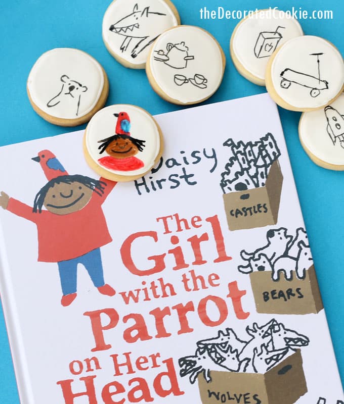 doodle cookies for The Girl with the Parrot on her Head 