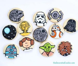 star wars cookies , simple cookies on circles