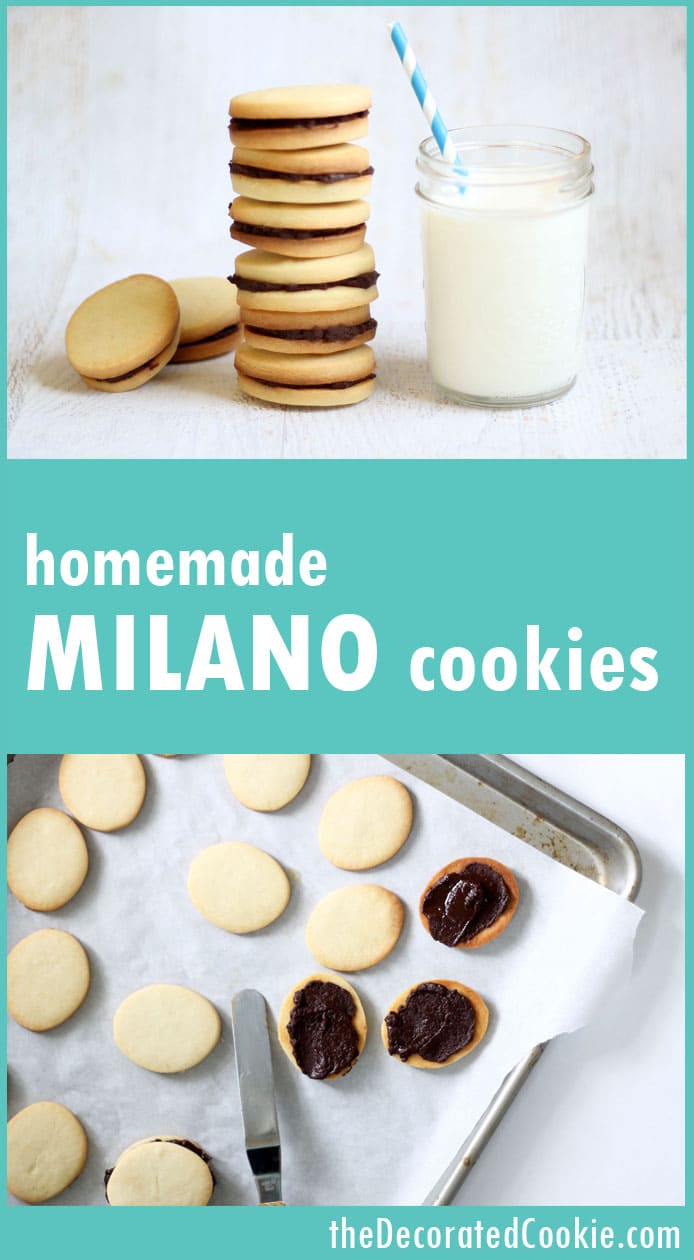 homemade Milano cookies, Pepperidge Farm 
