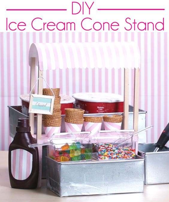 Ice Cream Sundae Topping Party Bar Mason Jar Wood Planter Box 