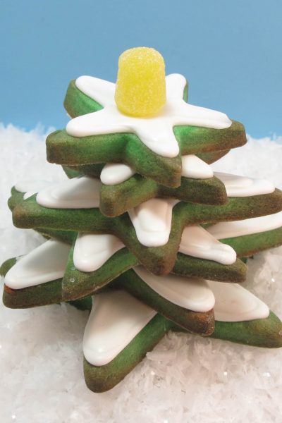 stacked Christmas tree cookies