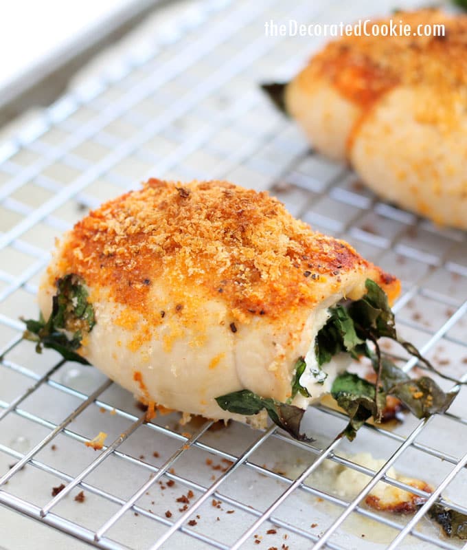 easy dinner: spinach and goat cheese stuffed chicken 