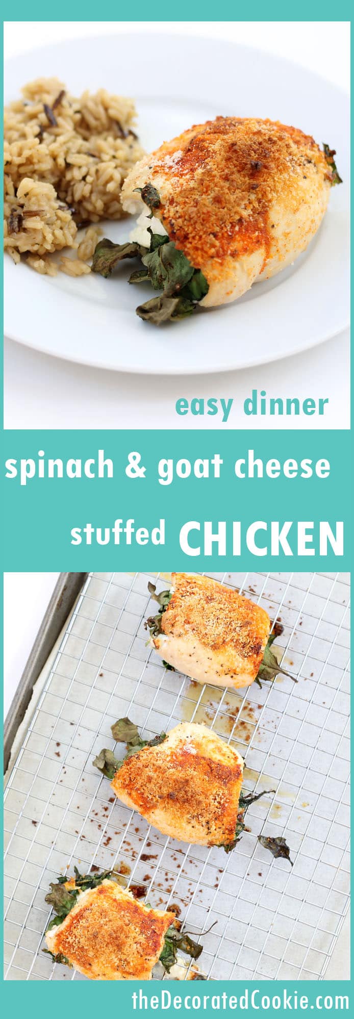 easy dinner: spinach and goat cheese stuffed chicken 