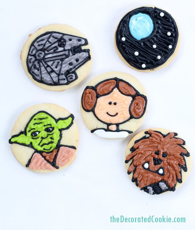 star wars cookies , simple cookies on circles 