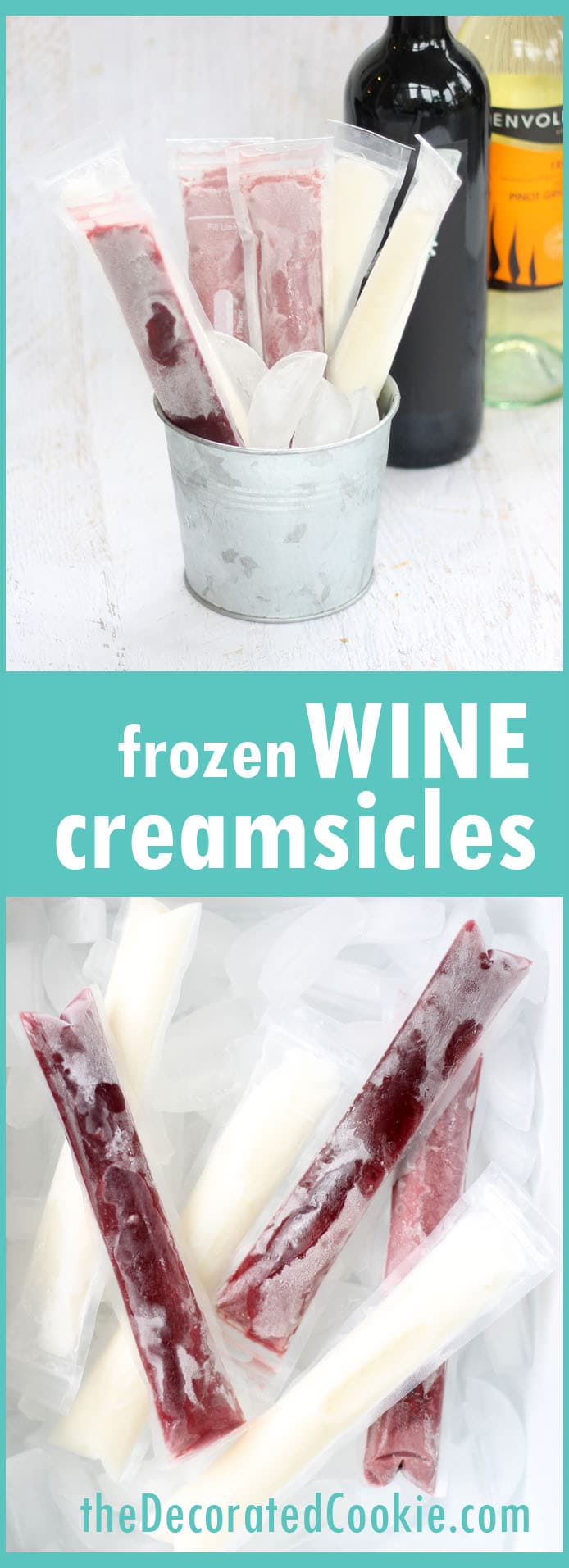 wine ice pops for summer - frozen wine creamsicles 