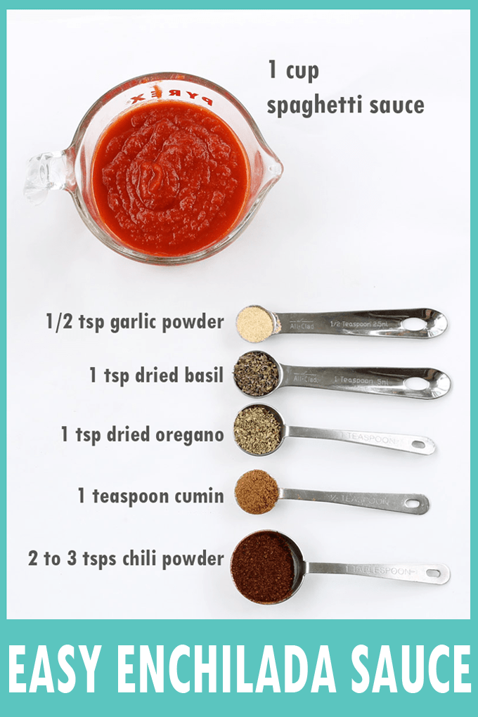 How to make 1-minute homemade enchilada sauce from spaghetti sauce #enchiladasauce 