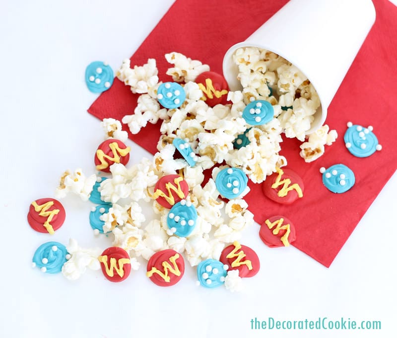 Wonder Woman popcorn -- Superhero party food ideas