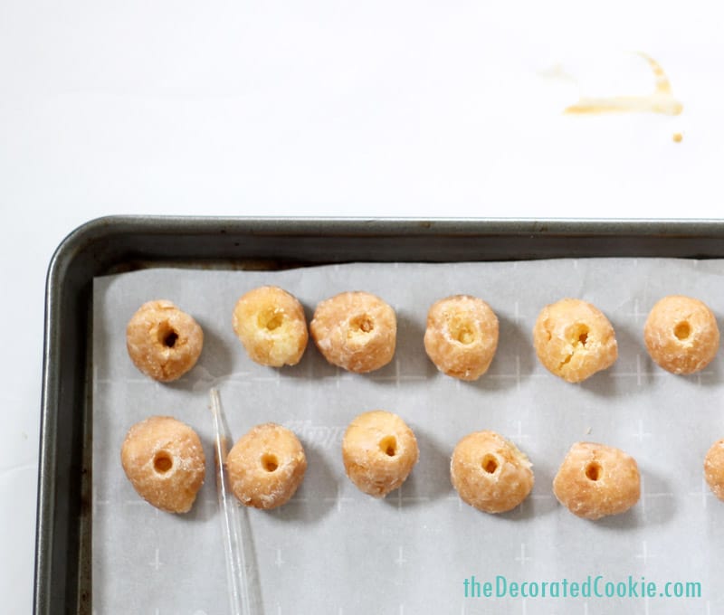 booze-filled donut holes - Irish Cream liquor filled donut holes for brunch 