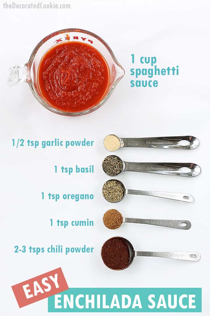 enchilada sauce from spaghetti sauce and spices 