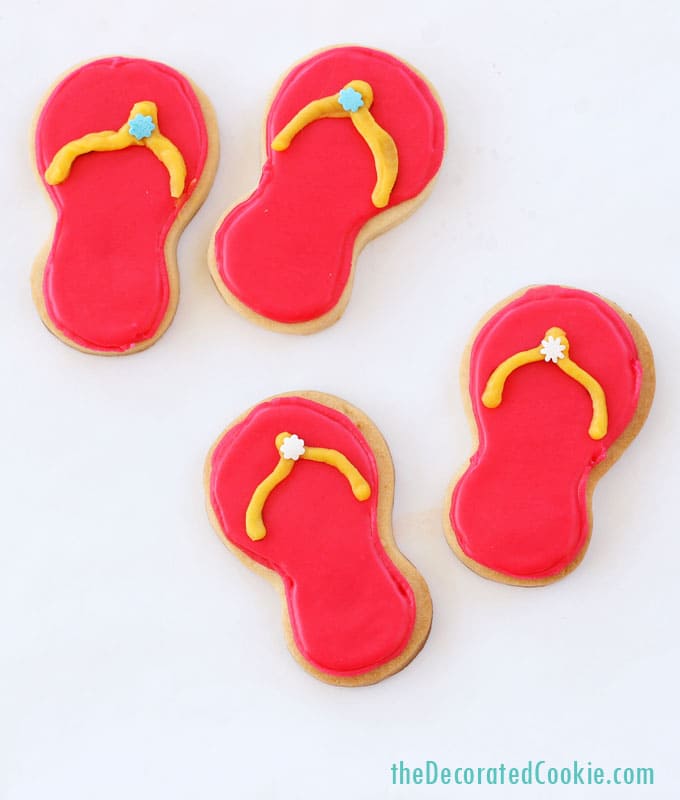 simple and easy flip flop cookies for Summer 