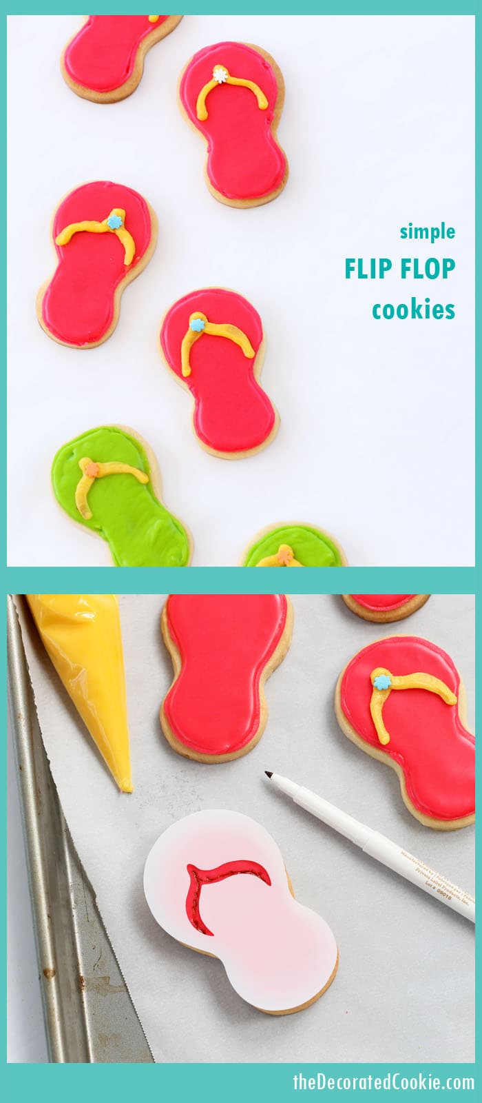 simple and easy flip flop cookies for Summer 