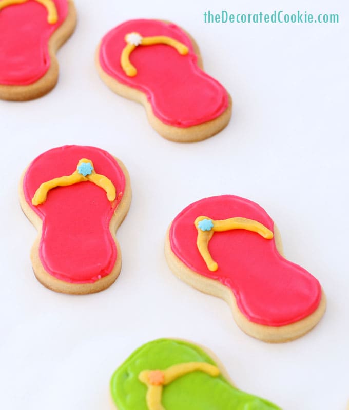 simple and easy flip flop cookies for Summer 