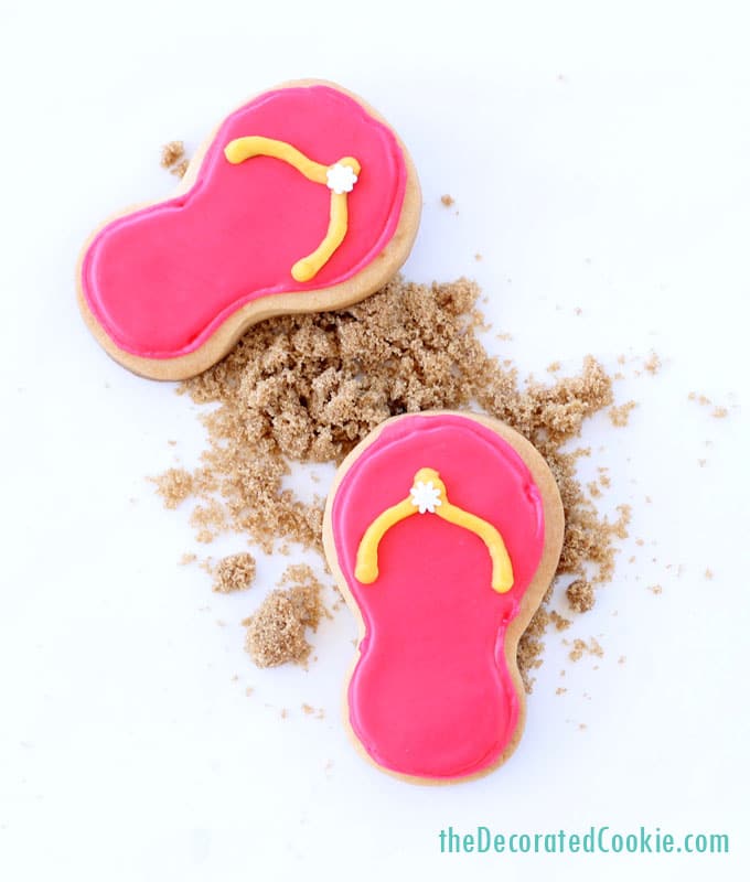 simple and easy flip flop cookies for Summer